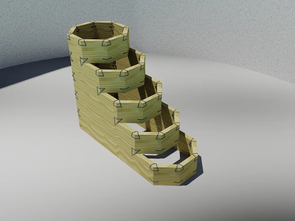 Pflanzentreppe 5S - Hochwertiges Lärchenholz Hochbeet-System Ansicht 1