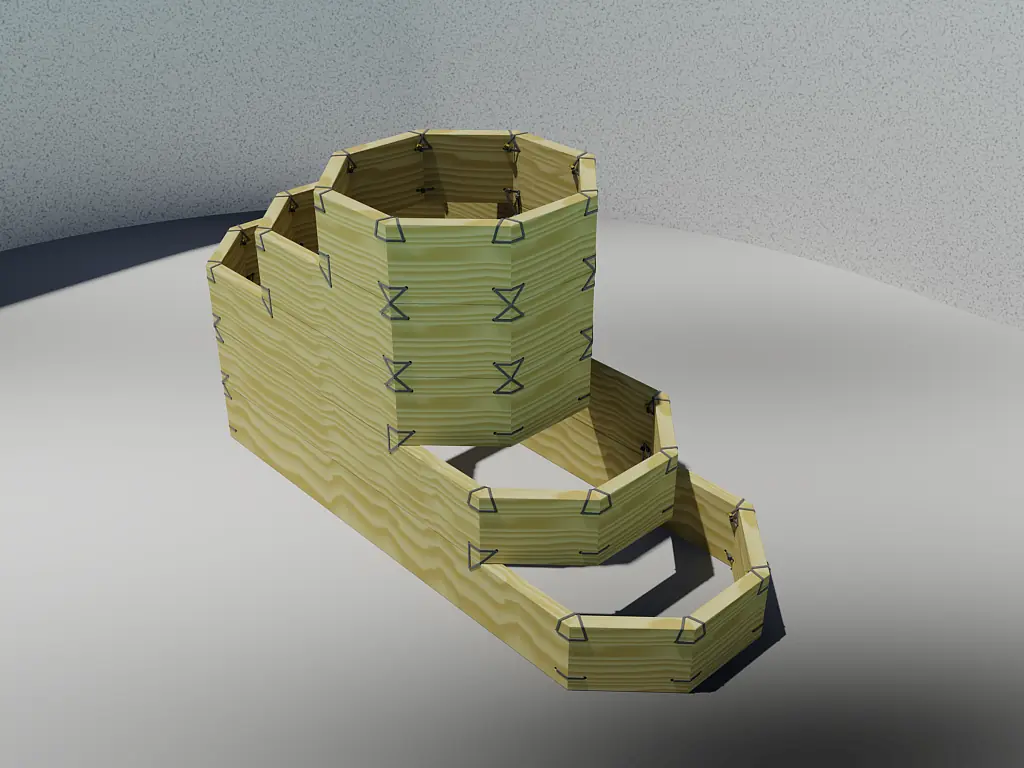 Pflanzentreppe 5M - Hochwertiges Lärchenholz Hochbeet-System Ansicht 2