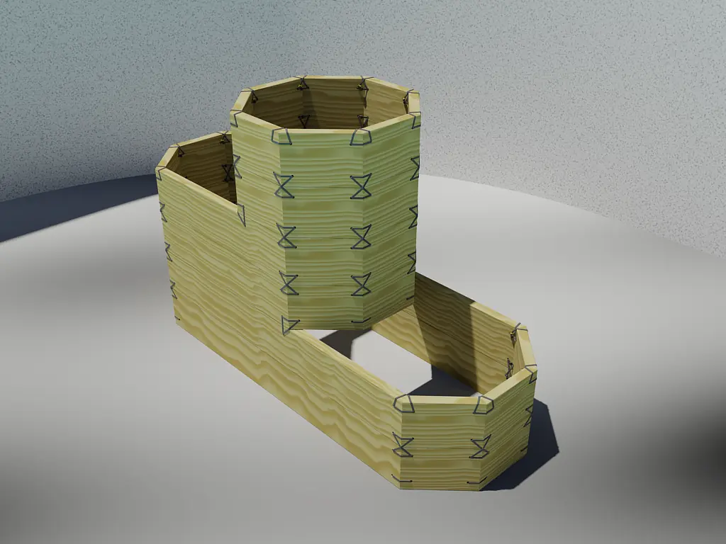 Pflanzentreppe 6M - Hochwertiges Lärchenholz Hochbeet-System Ansicht 2