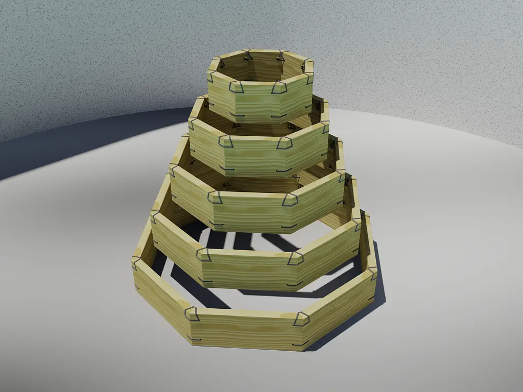 Pflanzenring / -Turm - Hochwertiges Lärchenholz Hochbeet-System Ansicht 1