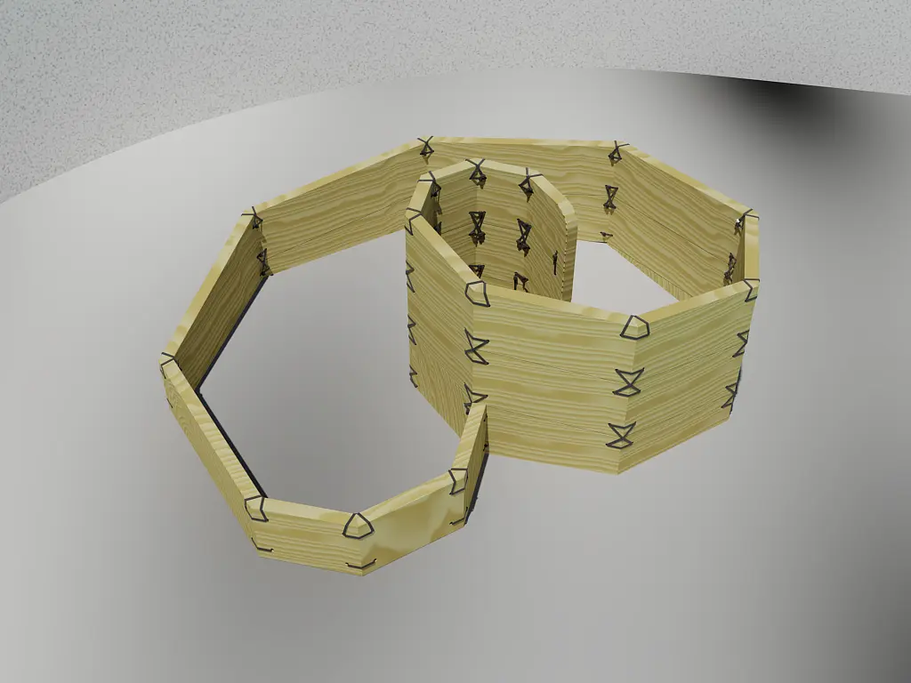 Kräuterschnecke W1 - Hochwertiges Lärchenholz Hochbeet-System Ansicht 3
